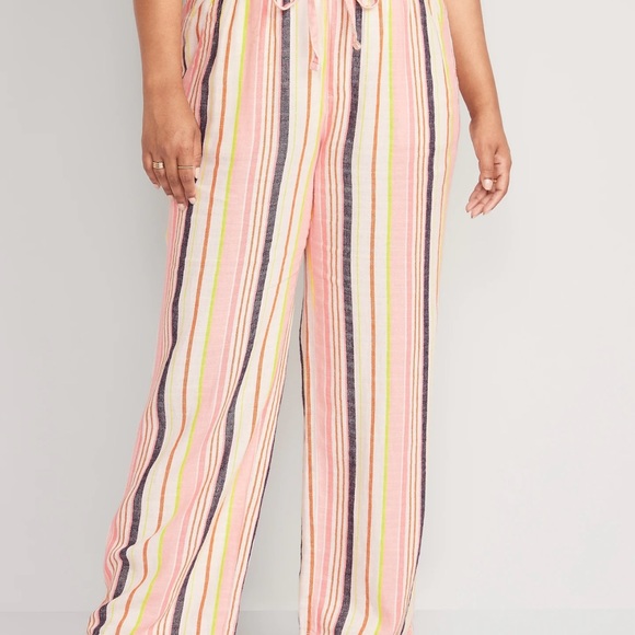 Old Navy NWT High-Waist Linen Blend Wide-Leg Pants Size Medium - Picture 4 of 8